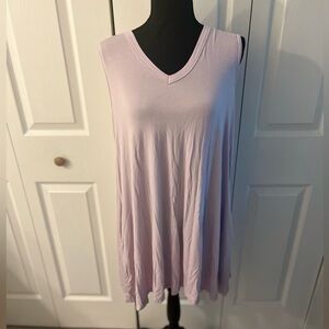 Kiwi Purple Sleeveless Tunic Relaxed Fit with Pockets, Beach, Vacay, Pastel